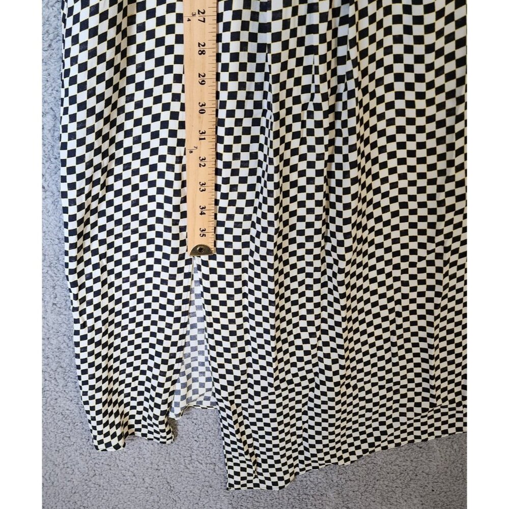 Reiss‎ Women's Sz 10 Dahlia Check Long Sleeve Dress Asymmetrical Hem Black/White - Picture 9 of 16